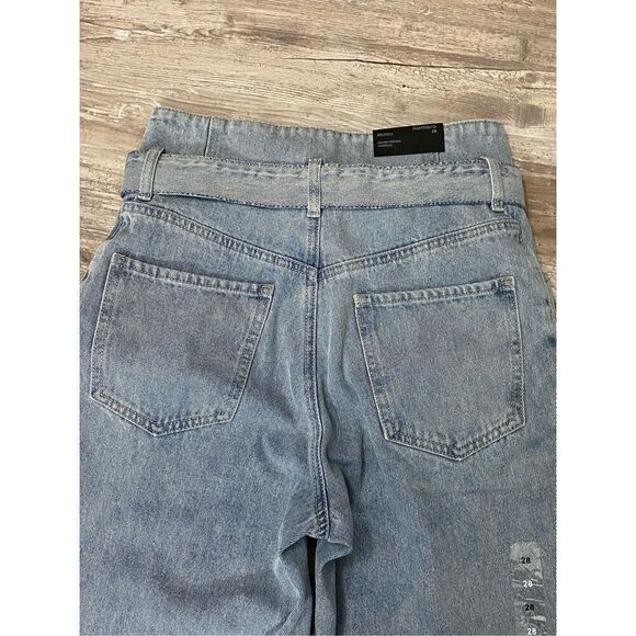 Numero Brussels High Rise Paper Bag Tapered Leg Ice Blue Women’s Sz 28 - Picture 8 of 9